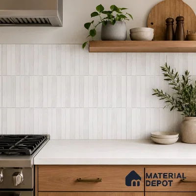 Faux Subway Wall Tile TL 10786 F Kitkat Milky Decor 2 ft x 1 ft Glossy Finish Ceramic Tile - 9 mm | Please Expect a Slight Variation of Pattern