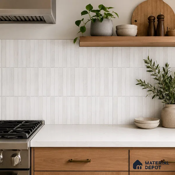 Faux Subway Wall Tile TL 10786 F Kitkat Milky Decor 2 ft x 1 ft Glossy Finish Ceramic Tile - 9 mm | Please Expect a Slight Variation of Pattern