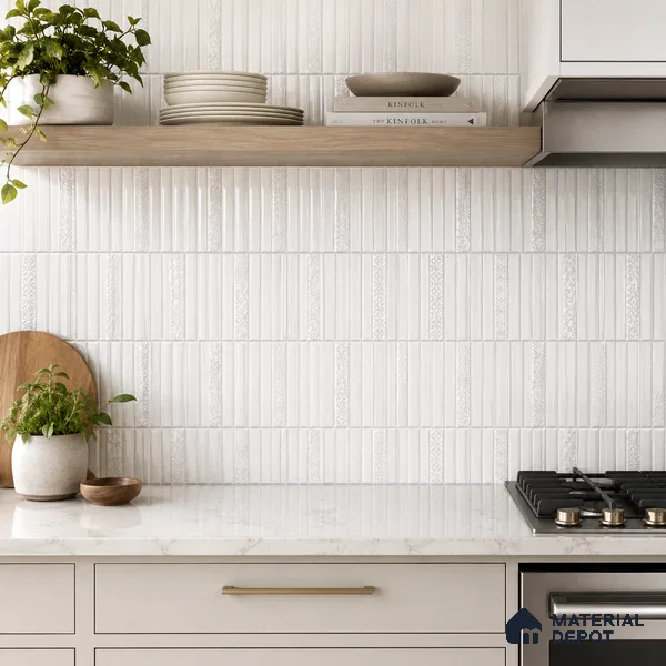 Faux Subway Wall Tile TL 10786 Kitkat Reactive Decor 2 ft x 1 ft Glossy Finish Ceramic Tile - 9 mm