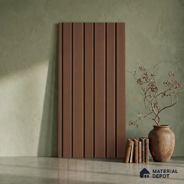 Red Plain Colour Look PN 06241 9.5 ft x 4.7 inch Charcoal Panel - 12 mm | Suitable for Feature Wall, TV Unit & Living Room | Width is Subjected to 5% Variation