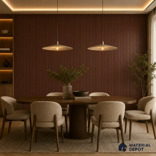 Red Plain Colour Look PN 06241 9.5 ft x 4.7 inch Charcoal Panel - 12 mm | Suitable for Feature Wall, TV Unit & Living Room | Width is Subjected to 5% Variation