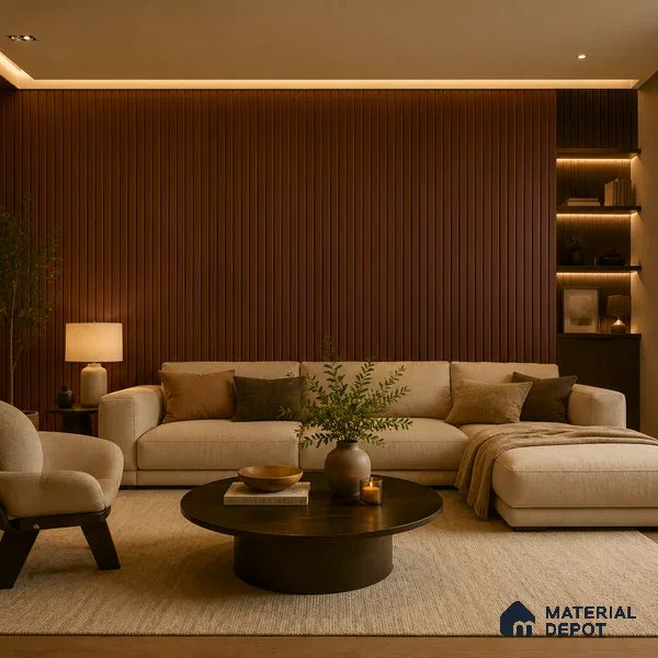 Red Plain Colour Look PN 06241 9.5 ft x 4.7 inch Charcoal Panel - 12 mm | Suitable for Feature Wall, TV Unit & Living Room | Width is Subjected to 5% Variation