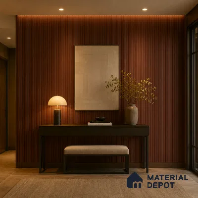 Red Plain Colour Look PN 06241 9.5 ft x 4.7 inch Charcoal Panel - 12 mm | Suitable for Feature Wall, TV Unit & Living Room | Width is Subjected to 5% Variation