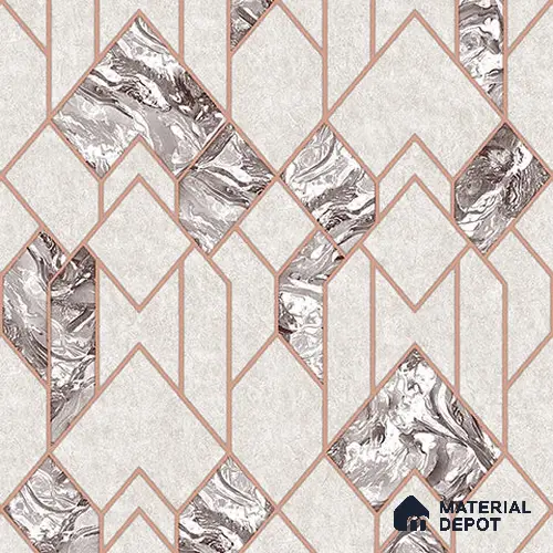 34533-3 | 5 Meter x 41.7 Inches Geometric Look PVC Wallpaper - 56.99 Sq. Ft | Minimum 15% wastage during installation