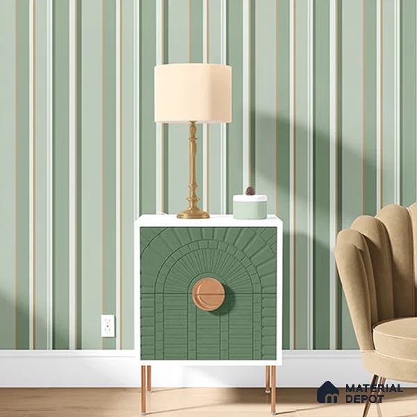 34537-3 | 5 Meter x 41.7 Inches Stripes Look PVC Wallpaper - 56.99 Sq. Ft | Minimum 15% wastage during installation