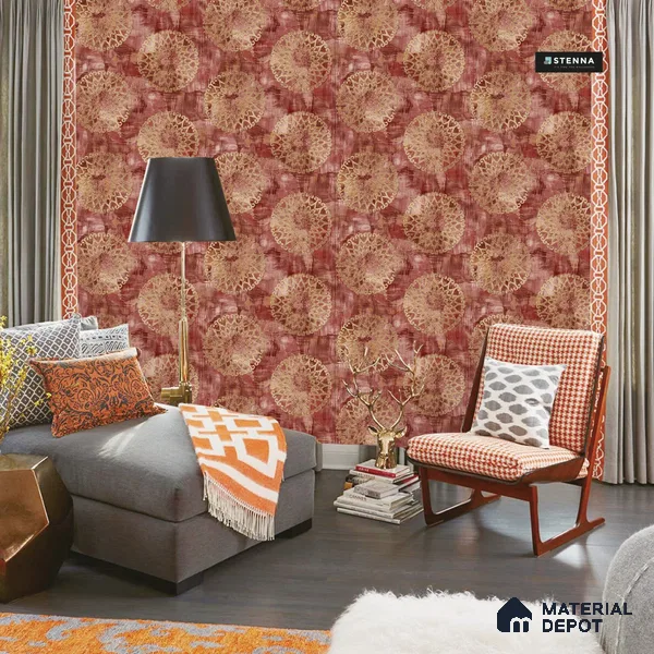 PT 12601 | 5.1 Mtr x 1.06 Mtr Abstract Brown Colour Wallpaper | Minimum 15% wastage during installation