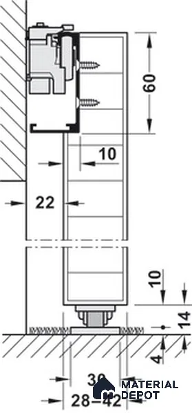 940.59.009 Classic Sliding Door Hardware With Track