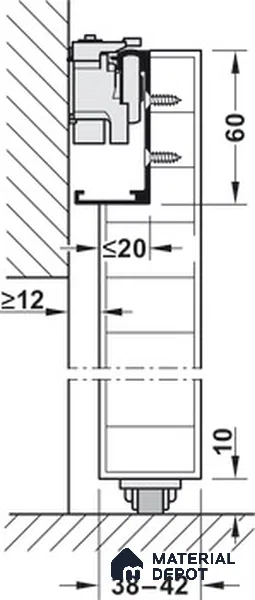 940.59.009 Classic Sliding Door Hardware With Track