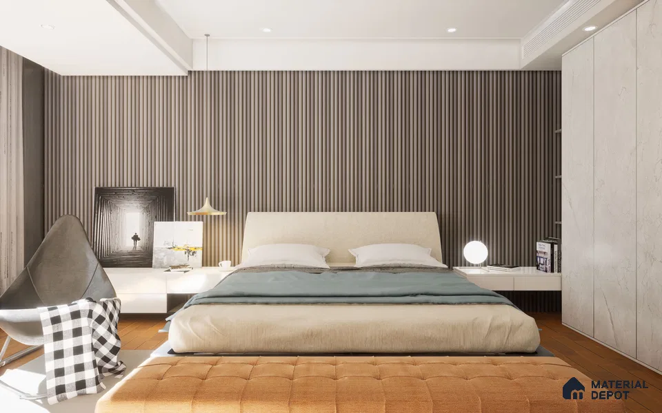 Wenge Charcoal Pastel Clads Series Louvers/Panels | 8 ft x 5 inch - 12 mm | 106 Mocha