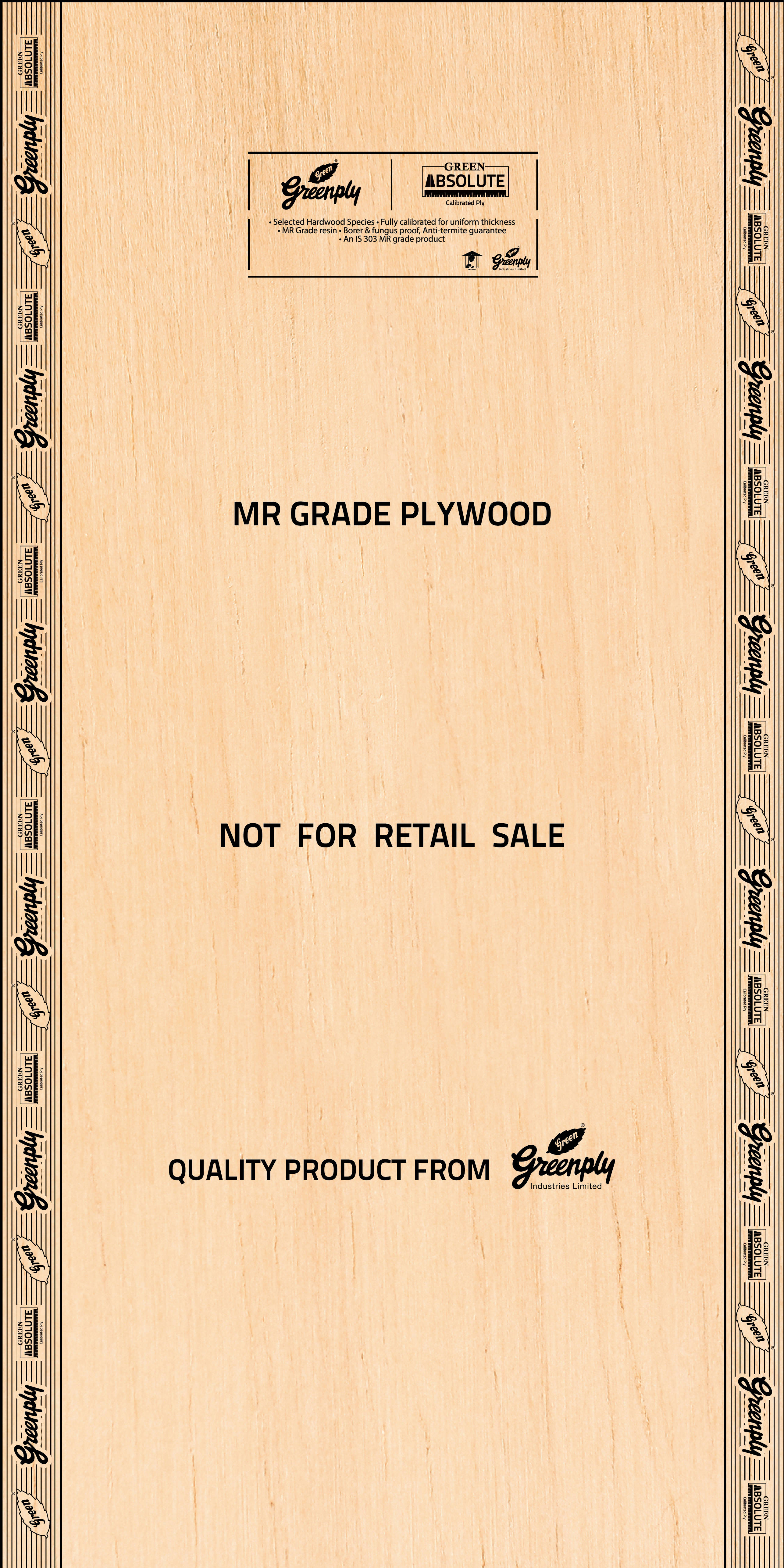 Absolute Calibrated MR Grade 8 ft x 4 ft OEM Plywood - 16 mm (5 Years Warranty)