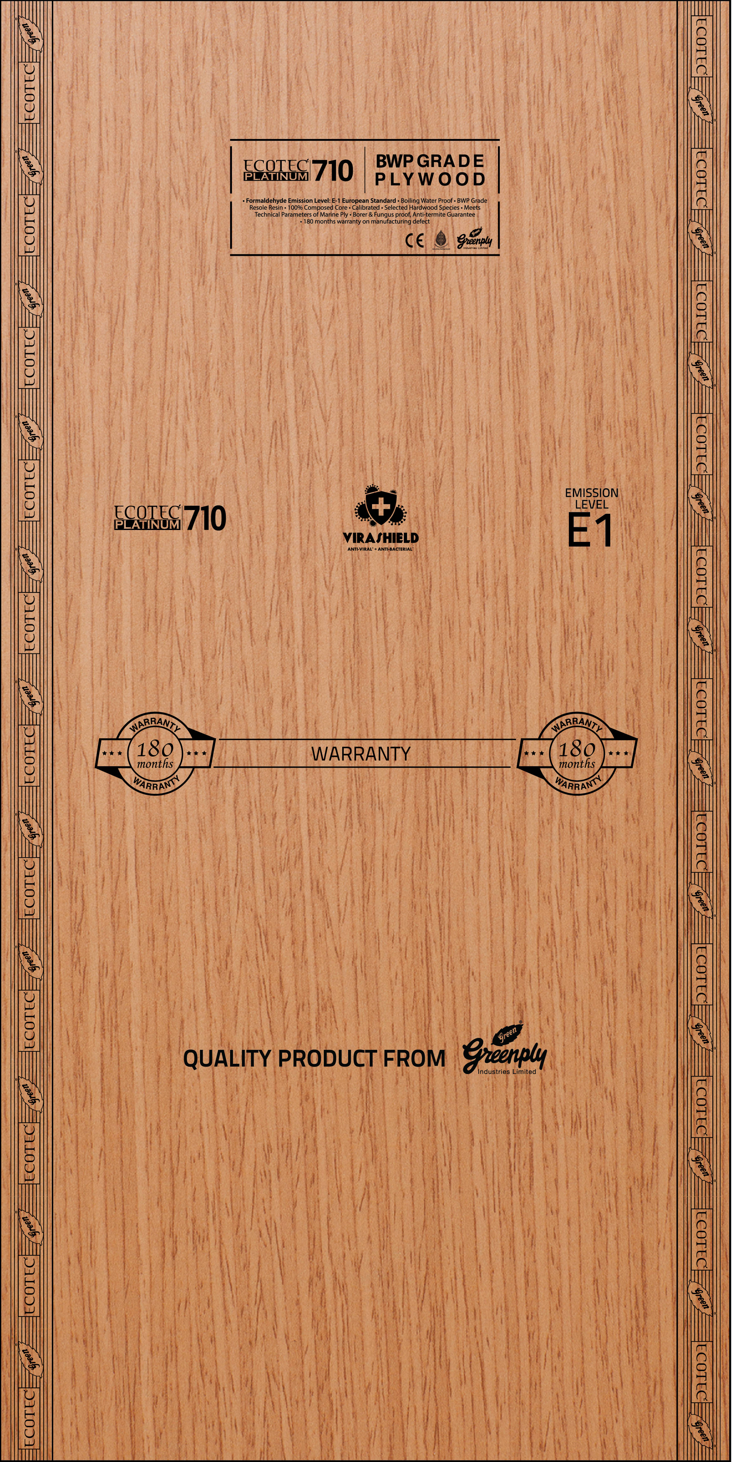 Green Ecotec BWP 710 8 ft x 4 ft Plywood - 16 mm (10 Years Warranty)