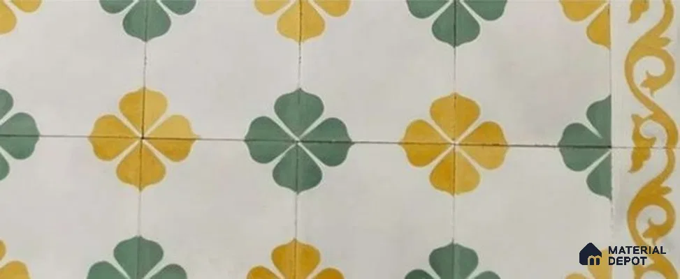Athangudi Moroccan Floor Tile TL 10872 E Pearl Finish 127 x 254 mm Border Concrete Tile - 18 mm