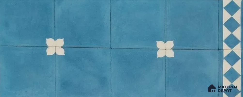 Athangudi Moroccan Floor Tile TL 10876 E Pearl Finish 127 x 254 mm Border Concrete Tile - 18 mm