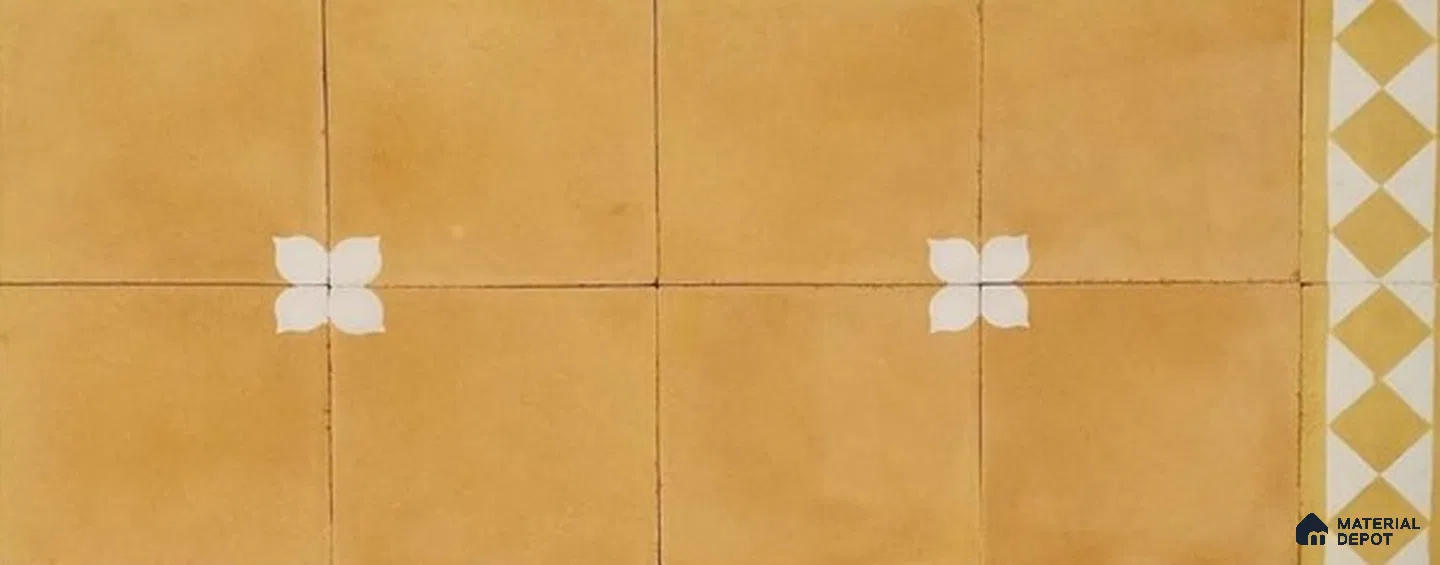Athangudi Moroccan Floor Tile TL 10876 B Pearl Finish 254 x 254 mm Center Concrete Tile - 18 mm
