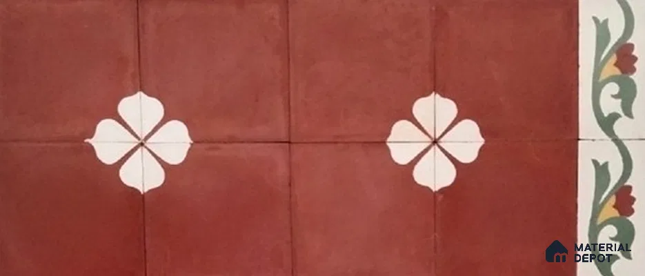 Athangudi Moroccan Floor Tile TL 10872 B Pearl Finish 254 x 254 mm Center Concrete Tile - 18 mm