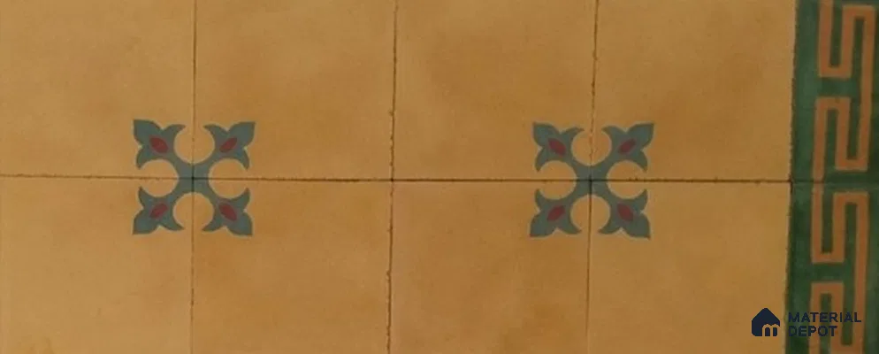 Athangudi Moroccan Floor Tile TL 10878 E Pearl Finish 127 x 254 mm Border Concrete Tile - 18 mm