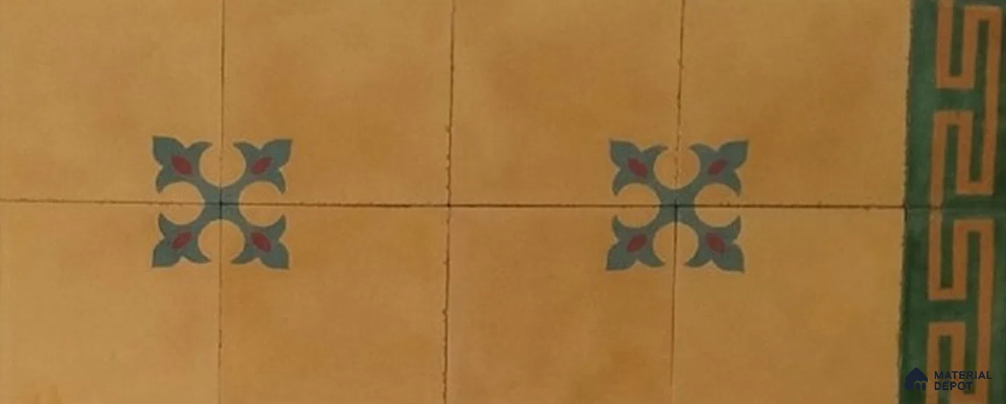 Athangudi Moroccan Floor Tile TL 10878 E Pearl Finish 127 x 254 mm Border Concrete Tile - 18 mm