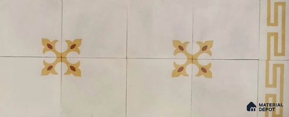 Athangudi Moroccan Floor Tile TL 10878 G Pearl Finish 127 x 254 mm Border Concrete Tile - 18 mm