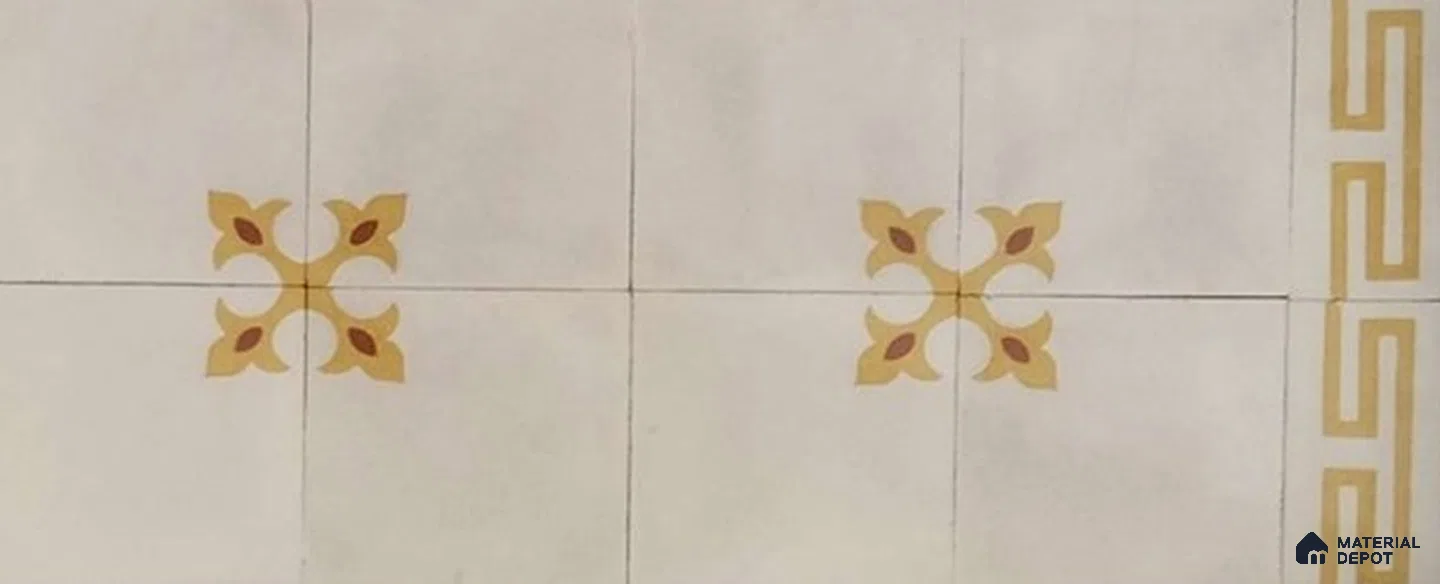 Athangudi Moroccan Floor Tile TL 10878 G Pearl Finish 127 x 254 mm Border Concrete Tile - 18 mm