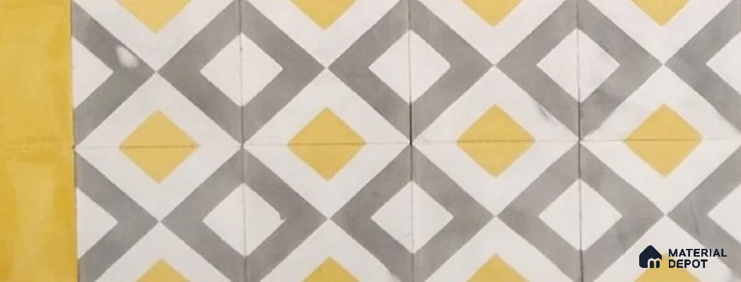 Athangudi Moroccan Floor Tile TL 10879 H Pearl Finish 127 x 254 mm Border Concrete Tile - 18 mm