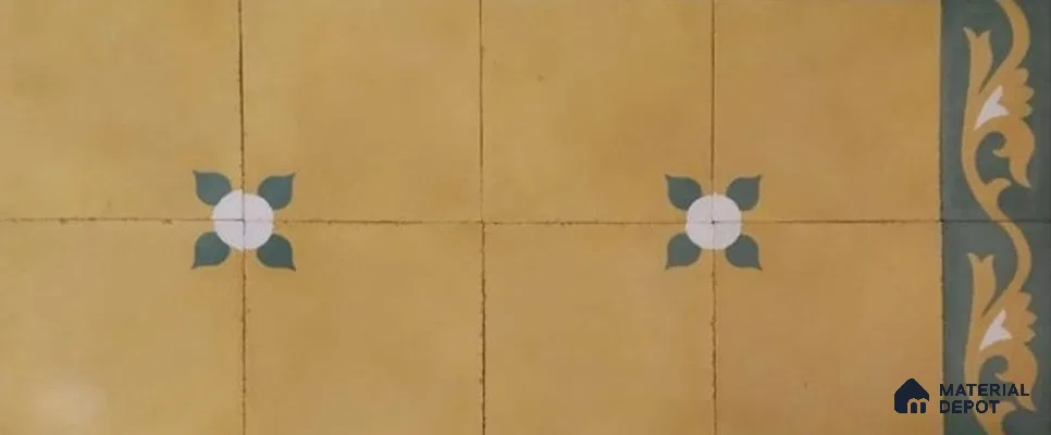 Athangudi Moroccan Floor Tile TL 10880 B Pearl Finish 254 x 254 mm Center Concrete Tile - 18 mm (Sample)