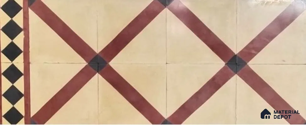 Athangudi Moroccan Floor Tile TL 10873 H Pearl Finish 127 x 254 mm Border Concrete Tile - 18 mm (Sample)