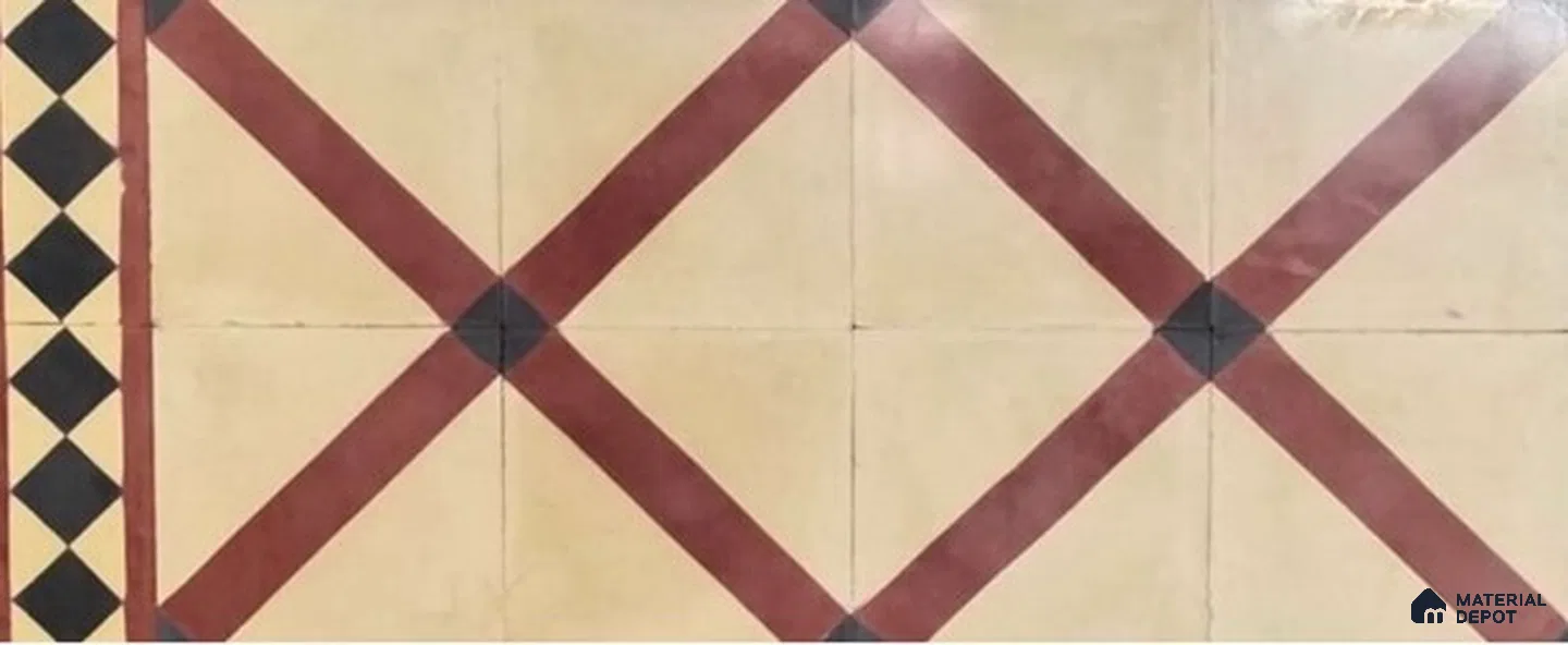 Athangudi Moroccan Floor Tile TL 10873 H Pearl Finish 127 x 254 mm Border Concrete Tile - 18 mm (Sample)