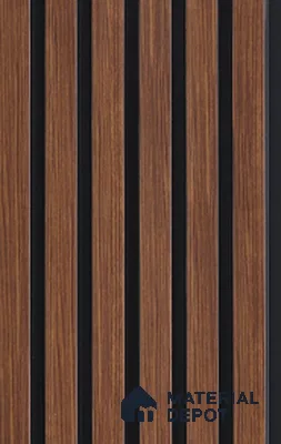 Brown Wooden Louver PN 05203 9 ft x 4.8 inch Charcoal Panel - 12 mm | Suitable for Feature Wall, TV Unit & Living Room | Width is Subjected to 5% Variation
