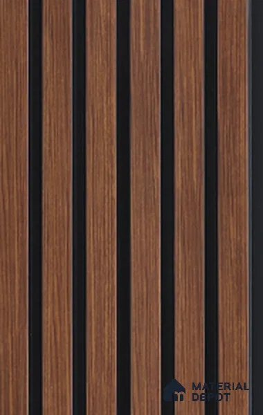 Brown Wooden Louver PN 05203 9 ft x 4.8 inch Charcoal Panel - 12 mm | Suitable for Feature Wall, TV Unit & Living Room | Width is Subjected to 5% Variation