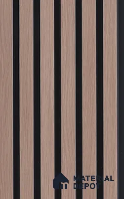 Beige Wooden Louver 6102 9 ft x 4.8 inch Charcoal Panel - 12 mm | Suitable for Feature Wall, TV Unit & Living Room | Width is Subjected to 5% Variation