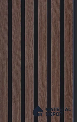 Brown Wooden Louver 6103 9 ft x 4.8 inch Charcoal Panel - 12 mm | Suitable for Feature Wall, TV Unit & Living Room | Width is Subjected to 5% Variation