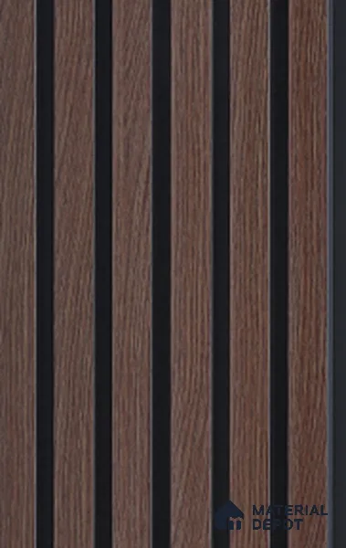Brown Wooden Louver 6103 9 ft x 4.8 inch Charcoal Panel - 12 mm | Suitable for Feature Wall, TV Unit & Living Room | Width is Subjected to 5% Variation