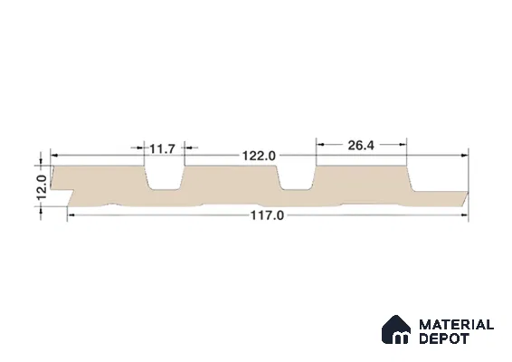 Brown Wooden Louver 6103 9 ft x 4.8 inch Charcoal Panel - 12 mm | Suitable for Feature Wall, TV Unit & Living Room | Width is Subjected to 5% Variation