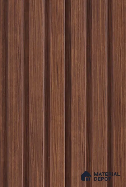 Brown Wooden Louver 6201 9 ft x 4.8 inch Charcoal Panel - 12 mm | Suitable for Feature Wall, TV Unit & Living Room | Width is Subjected to 5% Variation