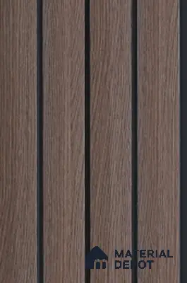Brown Wooden Louver 6303 9 ft x 4.8 inch Charcoal Panel - 12 mm | Suitable for Feature Wall, TV Unit & Living Room | Width is Subjected to 5% Variation
