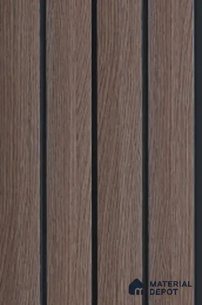 Brown Wooden Louver 6303 9 ft x 4.8 inch Charcoal Panel - 12 mm | Suitable for Feature Wall, TV Unit & Living Room | Width is Subjected to 5% Variation