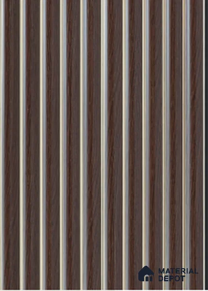 Brown Wooden Louver 7101 9 ft x 5.8 inch Charcoal Panel - 13 mm | Suitable for Feature Wall, TV Unit & Living Room | Width is Subjected to 5% Variation