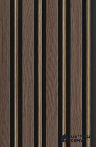 Multi Colour Wooden Louver 7203 9 ft x 5 inch Charcoal Panel - 12 mm | Suitable for Feature Wall, TV Unit & Living Room | Width is Subjected to 5% Variation