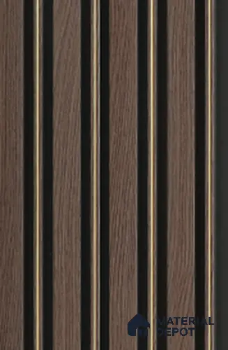Multi Colour Wooden Louver 7203 9 ft x 5 inch Charcoal Panel - 12 mm | Suitable for Feature Wall, TV Unit & Living Room | Width is Subjected to 5% Variation