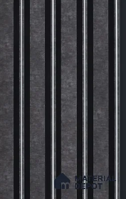 Black Stone Louver 7207 9 ft x 5 inch Charcoal Panel - 12 mm | Suitable for Feature Wall, TV Unit & Living Room | Width is Subjected to 5% Variation