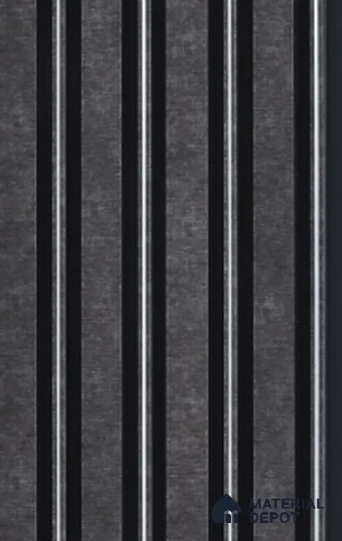 Black Stone Louver 7207 9 ft x 5 inch Charcoal Panel - 12 mm | Suitable for Feature Wall, TV Unit & Living Room | Width is Subjected to 5% Variation