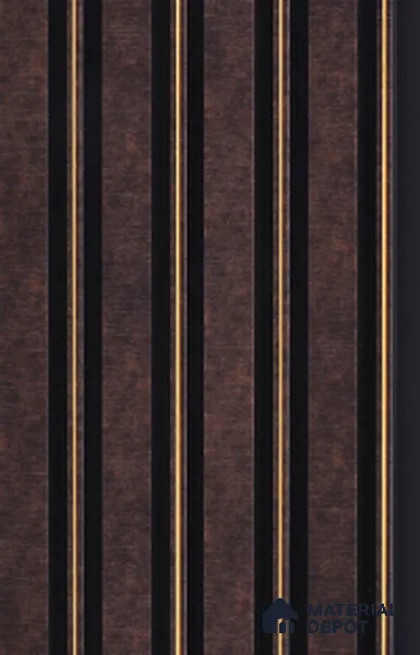 Brown Stone Louver 7208 9 ft x 5 inch Charcoal Panel - 12 mm | Suitable for Feature Wall, TV Unit & Living Room | Width is Subjected to 5% Variation