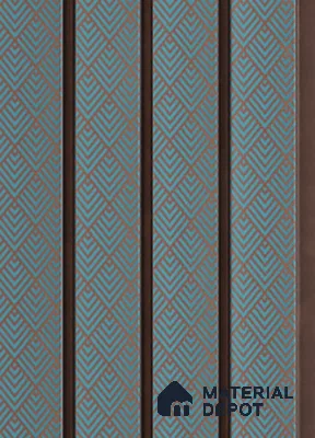 Blue Patterned Louver PN 05204 9 ft x 5 inch Charcoal Panel - 12 mm | Suitable for Feature Wall, TV Unit & Living Room | Width is Subjected to 5% Variation