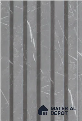 Grey Marble Louver 7802 9 ft x 4.8 inch Charcoal Panel - 12 mm | Suitable for Feature Wall, TV Unit & Living Room | Width is Subjected to 5% Variation