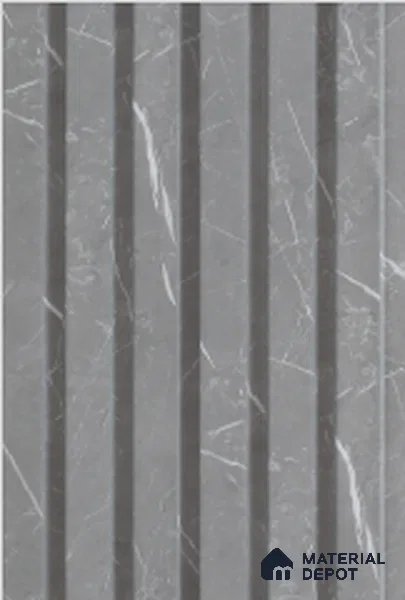 Grey Marble Louver 7802 9 ft x 4.8 inch Charcoal Panel - 12 mm | Suitable for Feature Wall, TV Unit & Living Room | Width is Subjected to 5% Variation