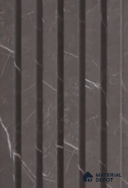 Brown Marble Louver 7803 9 ft x 4.8 inch Charcoal Panel - 12 mm | Suitable for Feature Wall, TV Unit & Living Room | Width is Subjected to 5% Variation