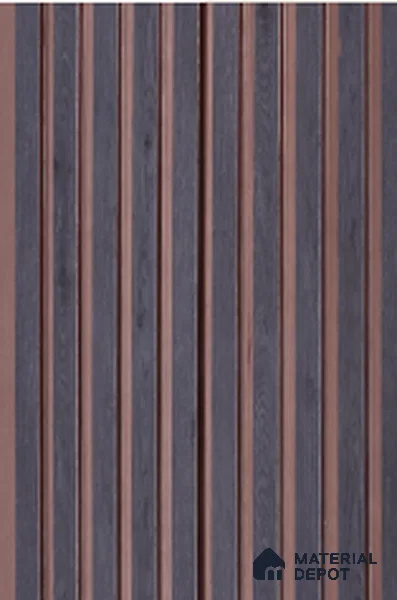 Multi Colour Wooden Louver 8201 9 ft x 6.1 inch Charcoal Panel - 12 mm | Suitable for Feature Wall, TV Unit & Living Room | Width is Subjected to 5% Variation