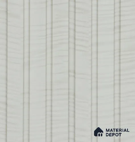 White Wooden Louver PN 05726 8 ft x 4.7 inch Solid Wood Panel - 12 mm | Suitable for Feature Wall, TV Unit & Living Room | Width is Subjected to 5% Variation
