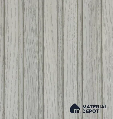 White Wooden Louver PN 05728 8 ft x 4.7 inch Solid Wood Panel - 12 mm | Suitable for Feature Wall, TV Unit & Living Room | Width is Subjected to 5% Variation