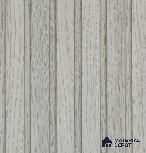 White Wooden Louver PN 05728 8 ft x 4.7 inch Solid Wood Panel - 12 mm | Suitable for Feature Wall, TV Unit & Living Room | Width is Subjected to 5% Variation